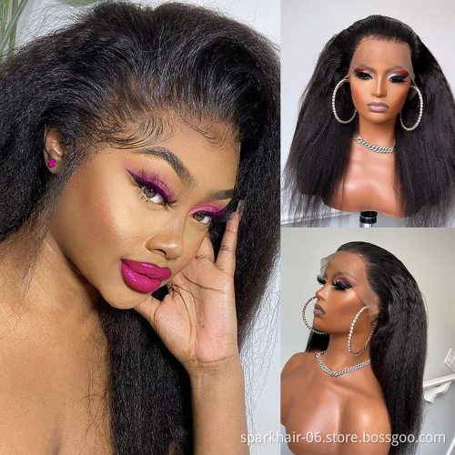 Cheap 13x4 13x6 Hd Lace Front Wig,Virgin Cuticle Aligned Human Hair Wig,Kinky Straight Hd Full Lace Frontal Wig For Black Women